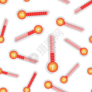温度计图标无缝图案背景 商业平面矢量图 目标标志符号模式测量玻璃成就烧瓶温度资金插图团体机构图表图片