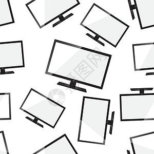 电视逼真的无缝图案背景 商业平面矢量图 电视标志符号模式白色屏幕娱乐水晶监视器插图展示技术电脑反射图片