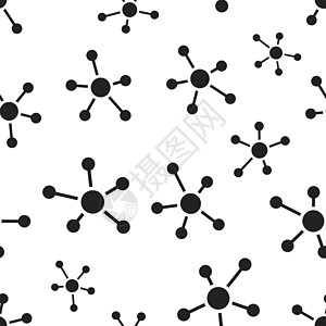 社交网络分子无缝图案背景 商业平面矢量图 分子符号符号模式生物插图医疗药品生活社会遗传原子化学品化学图片