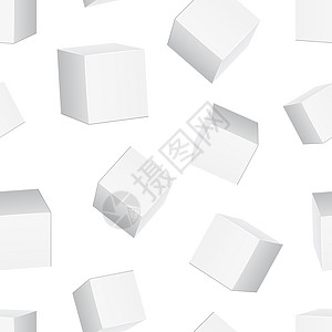 纸箱 3d 框无缝图案背景 商业平面矢量图 框标志符号模式产品白色立方体插图塑料网络标签石墨消费者艺术品图片