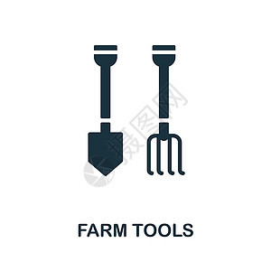农场工具图标 来自农业收藏的单色标志 用于网页设计 信息图表等的创意农场工具图标说明图片