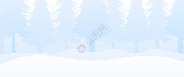 冬天在有冷杉树的森林里 以柔和的色彩设计的宽阔背景 以新年和圣诞节为主题 用于卡片和海报的设计 向量图片