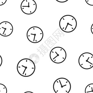 闹钟无缝图案背景图标 商业平面矢量图 时钟时间标志符号模式乐器古董唤醒钟表测量插图工作手表模拟机械图片