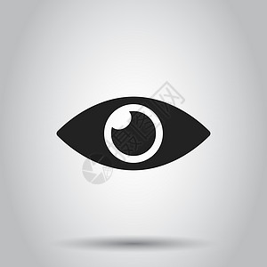 简单的眼睛图标 孤立背景上的矢量图解 商业概念视力眼象形图网络眼球光学药品镜片男性解剖学手表睫毛白色图片