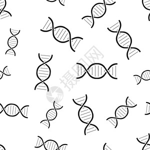 Dna 无缝图案背景 商业平面矢量图 医学分子标志符号模式曲线克隆染色体网络生物学生活科学遗传药品插图图片