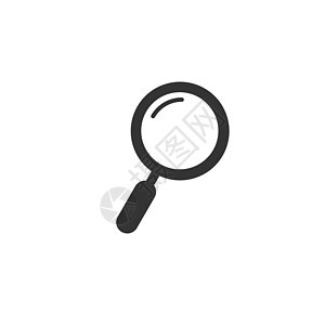 放大镜 搜索图标 搜索寻找信息放大镜图标 在白色背景上孤立的种群矢量图用户工具探索侦探审查勘探科学镜片检查界面图片