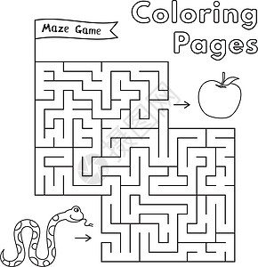Cartoon 蛇带迷宫游戏蟒蛇绘画快乐卡通片孩子乐趣字母教育艺术品爬虫图片