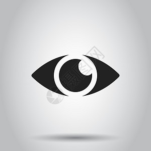 视力图简单的眼睛图标 孤立背景上的矢量图解 商业概念视力眼象形图科学手表睫毛圆圈男性光学插图解剖学眼球药品设计图片