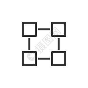 平面样式的区块链技术矢量图标 密码学立方体块插图 区块链算法概念标识商业贸易技术货币算法数据库互联网立方体投资图片