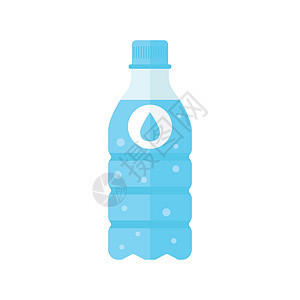 平面样式的水瓶图标 孤立在白色背景上的瓶子插图 水塑料容器概念图片