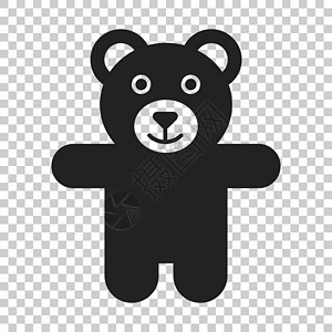 泰迪熊毛绒玩具图标 孤立透明背景上的矢量图解 经营理念熊象形图毛皮吉祥物插图喜悦卡通片拥抱爪子童年动物夹子图片