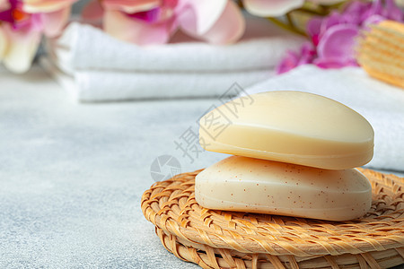 天然手工制肥皂 毛巾和水浴用具芳香奢华酒吧洗漱产品治疗清洁度温泉洗澡浴室图片