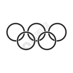 平面样式的奥林匹克运动会环矢量图标 孤立在白色背景上的奥林匹克符号插图 奥运理念图片