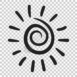 手绘太阳矢量图标 太阳素描涂鸦插图 孤立透明背景下的一手拉阳光概念卡通片刷子圆圈绘画艺术光束中风晴天笔触射线图片