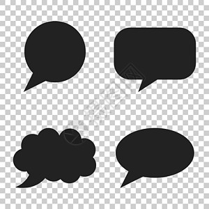 平面样式的空白语音气泡矢量图标 独立透明背景上的对话框 语音消息业务概念插图顾客商业聊天讨论会议标签媒体嗓音公告图片
