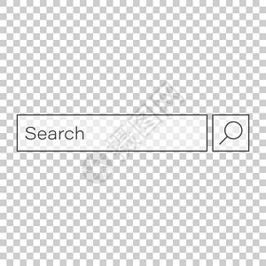 平面样式的搜索栏矢量 ui 元素图标 搜索网站表单插图字段 在孤立的透明背景上查找搜索业务概念盒子网络按钮数据导航框架菜单玻璃引图片