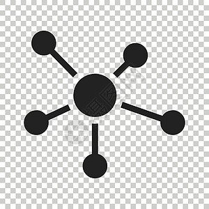 平面样式的社交网络分子图标 矢量图社会细胞原子化学品微生物学药品插图医疗教育白色图片