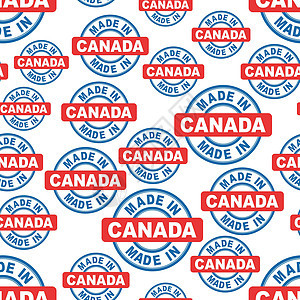 在加拿大无缝图案背景图标 平面矢量图 加拿大标志符号模式图片