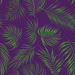 深色背景上带棕榈叶丛林异国情调叶的无缝手绘热带图案生态蕨类叶子雨林植物香蕉森林鸡蛋花莎草植物群图片