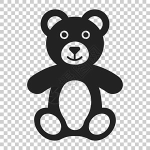 泰迪熊毛绒玩具图标 孤立透明背景上的矢量图解 经营理念熊象形图卡通片喜悦后代拥抱乐趣吉祥物幸福幼兽动物插图图片