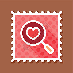 心脏搜索邮票贴纸婚礼玻璃光学婚姻标签邮戳插图镜片背景图片