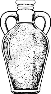 手绘矢量玻璃油瓶 复古素描风格的插图轮廓 装液体的玻璃瓶 手绘设计元素标签草图绘画化妆品瓶子植物白色水壶雕刻图片