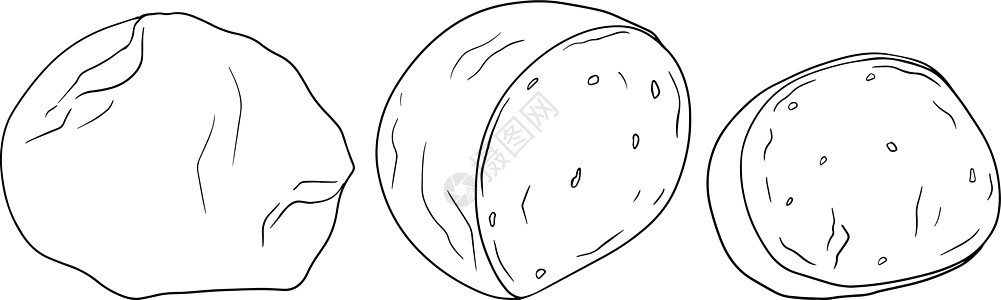 马苏里拉奶酪球切片和碎片 手绘彩色素描风格的传统意大利奶酪 新鲜的软奶酪 矢量着色页盘子美食午餐食物草图早餐饮食产品营养烹饪图片