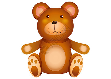 泰迪熊玩具漫画 孤立在白色背景上 Teddy背负矢量图形图片