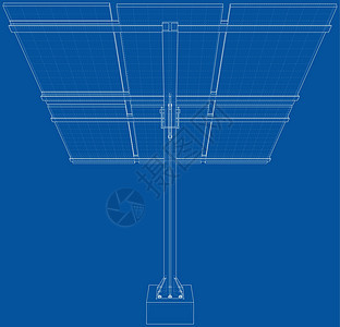 太阳能电池板概念  3 的矢量渲染建造业工程控制板能源力量插图环境发电机蓝图储蓄图片