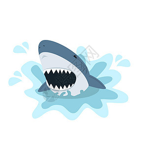 张开嘴的白鲨图片