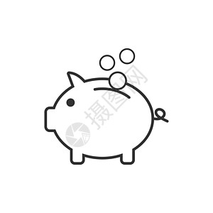 银行 金融 钱 猪 储蓄图标 矢量说明 平板设计现金经济商业绘画财富插图银行业预算利润盒子图片