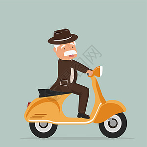 老人骑摩托车图片