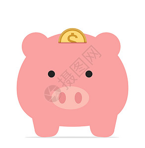 存钱的硬币小猪银行背景图片
