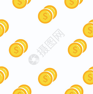 金硬币向量相同的模式图片