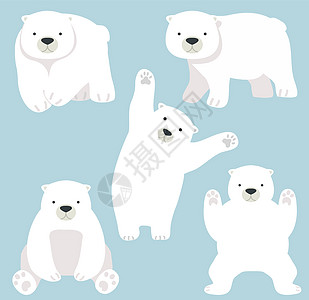 可爱的北极熊有趣的卡通矢量图片