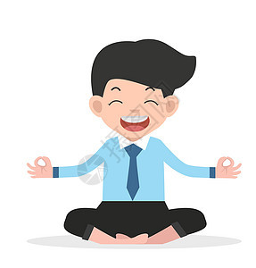 商务人士冥想瑜伽矢量的快乐图片