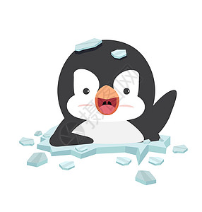 冰流上的肥企鹅漫画图片