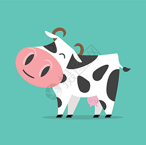 Cute Cow 切菜牛隔离矢量插图图片