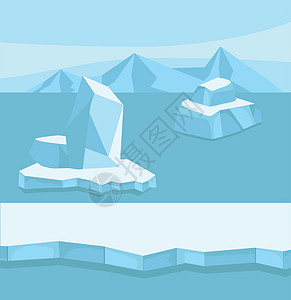 具有蓝色冰面浮冰的北极图片
