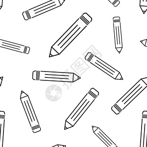 铅笔无缝图案背景 商业平面矢量图 铅笔符号符号模式图片