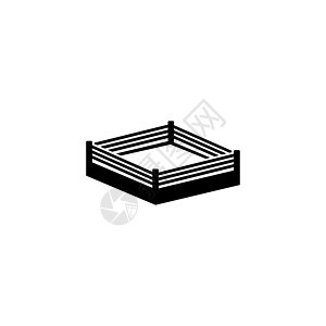 拳击台平面矢量 Ico比赛标识运动员正方形插图拳击手平台摔角艺术绳索图片