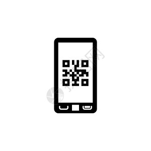 移动智能手机 QR 码平面矢量 Ico图片