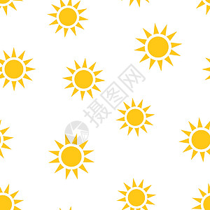 太阳图标无缝图案背景 业务概念矢量图 夏日阳光符号图案日落气候强光橙子黄色圆形天气射线网络辉光图片