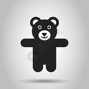 泰迪熊毛绒玩具图标 矢量图 经营理念熊象形文字吉祥物羊毛动物喜悦插图哺乳动物乐趣童年幸福娱乐图片