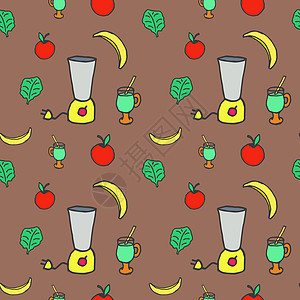 思慕雪无缝背景排毒饮食精力红色黄色食谱水果配方白色绿色背景图片