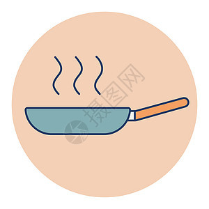 煎锅矢量图标 厨电用具食物油炸餐具厨具金属烹饪午餐工具厨房图片