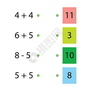 折叠训练器 选择正确的答案 加法表 填写缺失的数字 逻辑游戏 关于数学的儿童教育海报 学校矢量图和彩色立方体孩子们测试图表插图正图片
