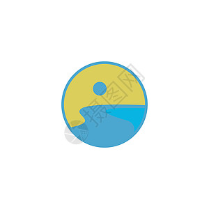 河流图标标志平面设计模板太阳标签海洋曲线旅行插图环境海浪漩涡岩石图片