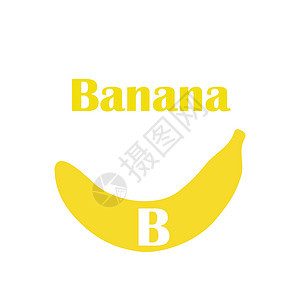 孩子们在平面样式的字母表  B - 香蕉图片
