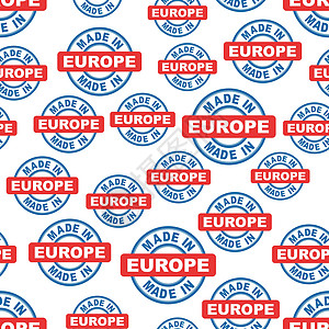 在欧洲无缝图案背景图标 平面矢量图 欧洲标志符号模式图片